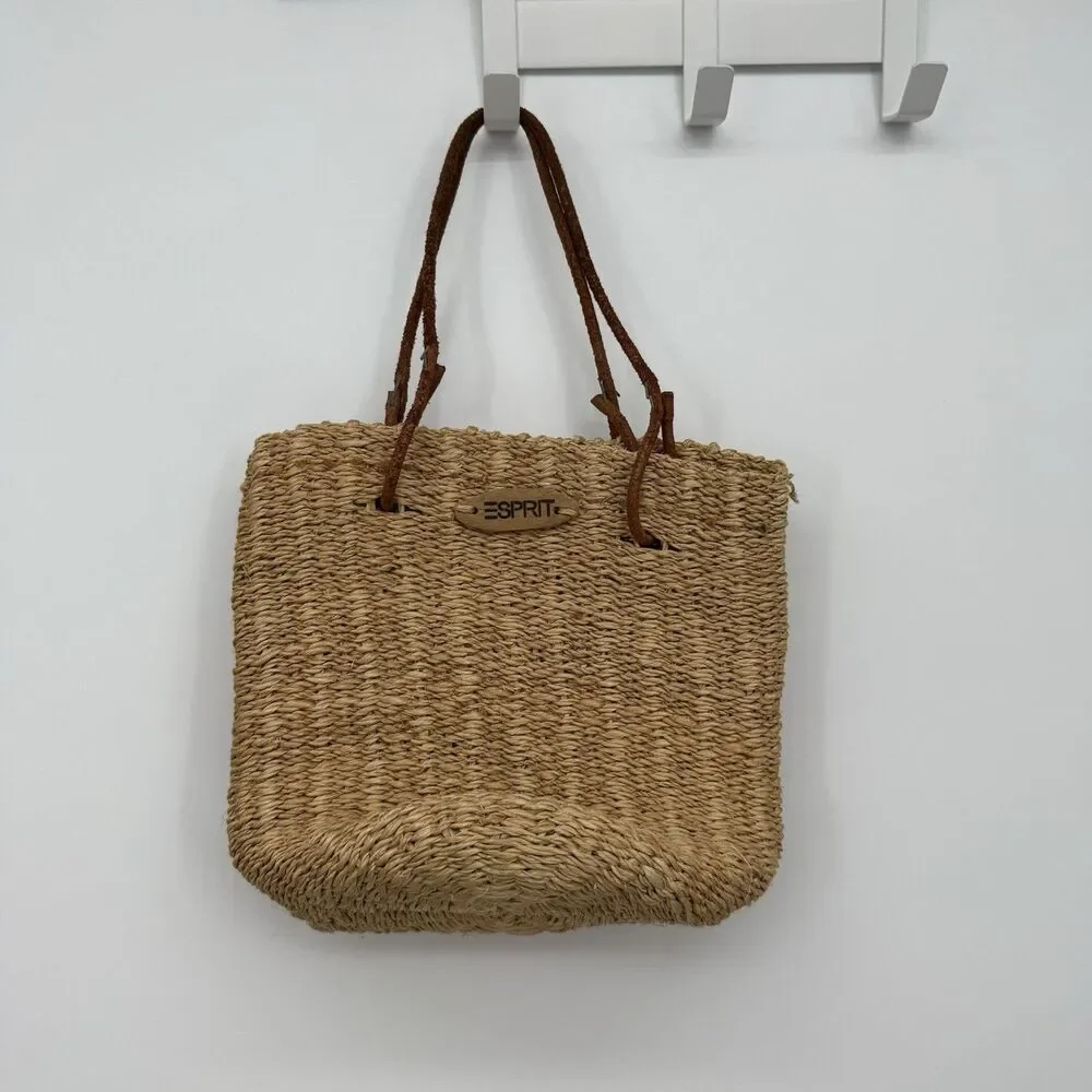 Esprit Vintage Jute Natural Bag Handle Summer Cottage Leather Handle - Picture 2 of 11